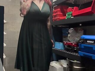 Ginger Sissy Slut in Green 38G