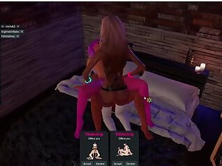 Threesome in Milena's family with hot girls