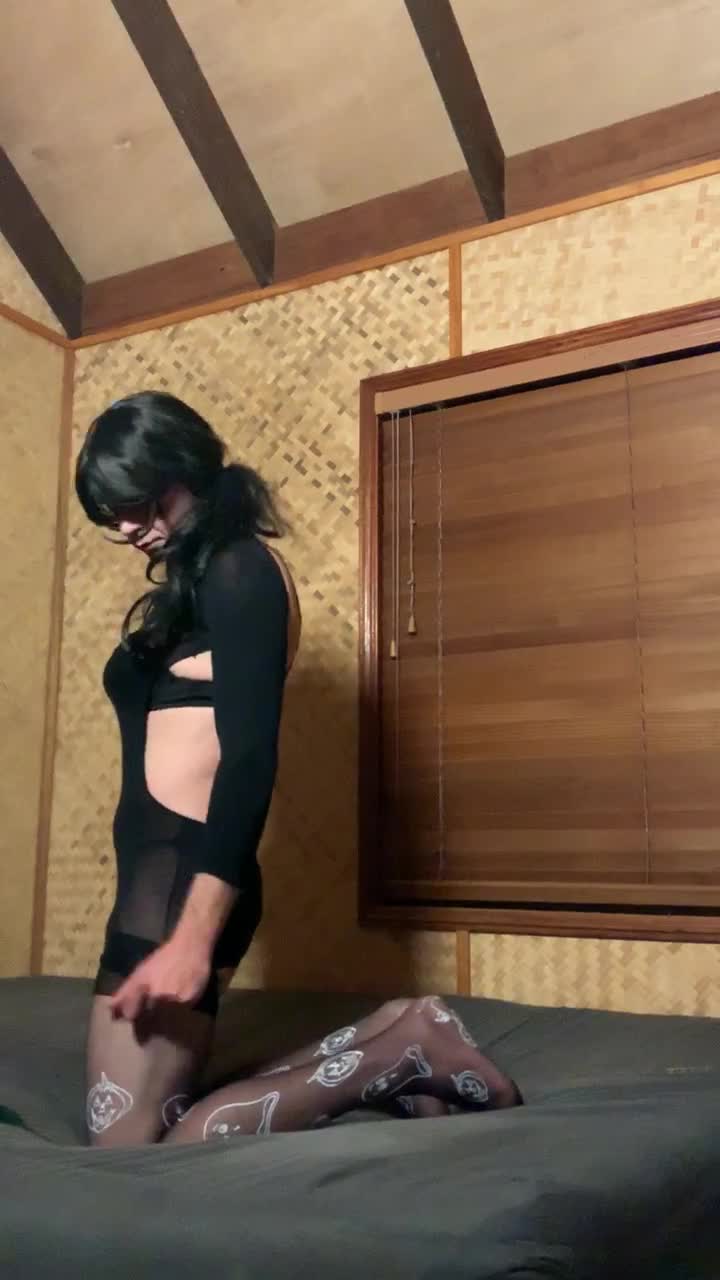 Hot sissy CD toying and stroking