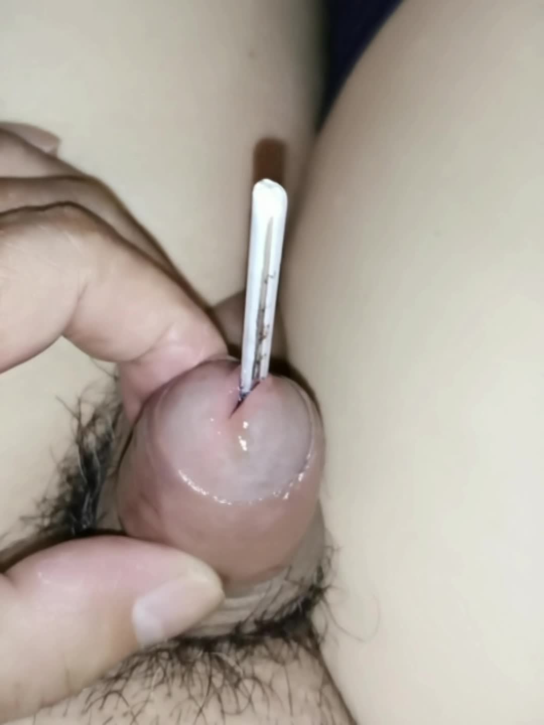 A sissy who masturbates with a heat probe